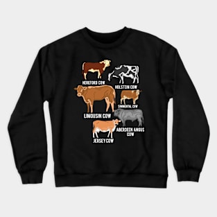 Cow Breeds Hereford Cow Lover Farm Animal Cow Crewneck Sweatshirt